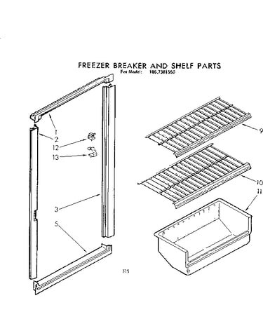 Freezer breaker and shelf parts