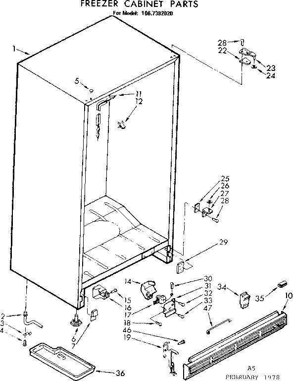 Freezer cabinet parts