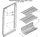 Kenmore 1067382020 freezer breaker and shelf parts diagram