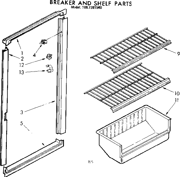 Breaker and shelf parts