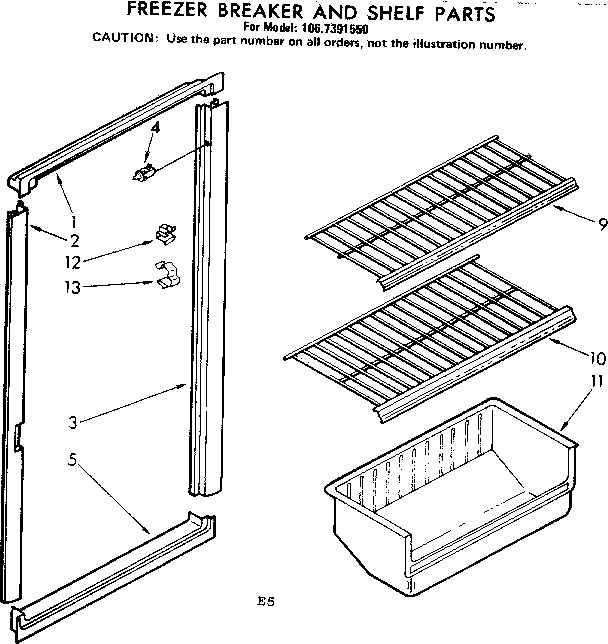 Breaker and shelf parts