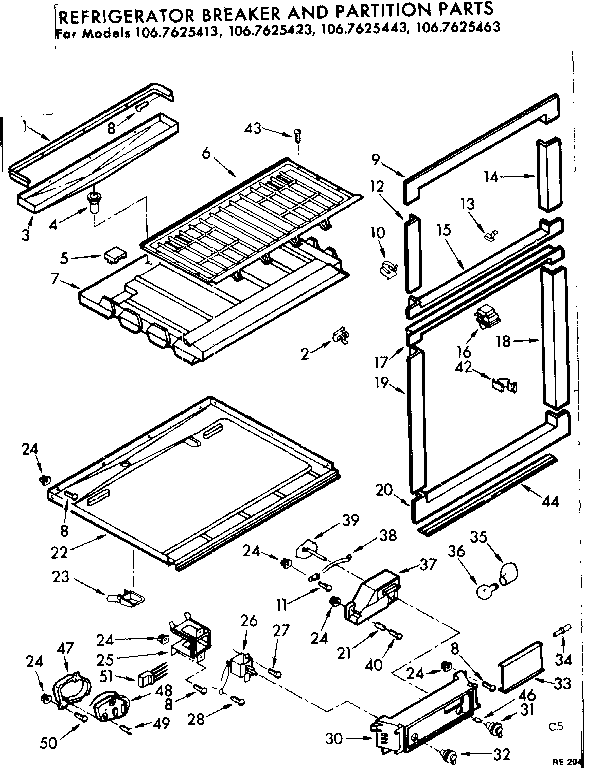 Breaker and partition parts
