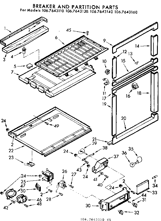 Breaker and partition parts
