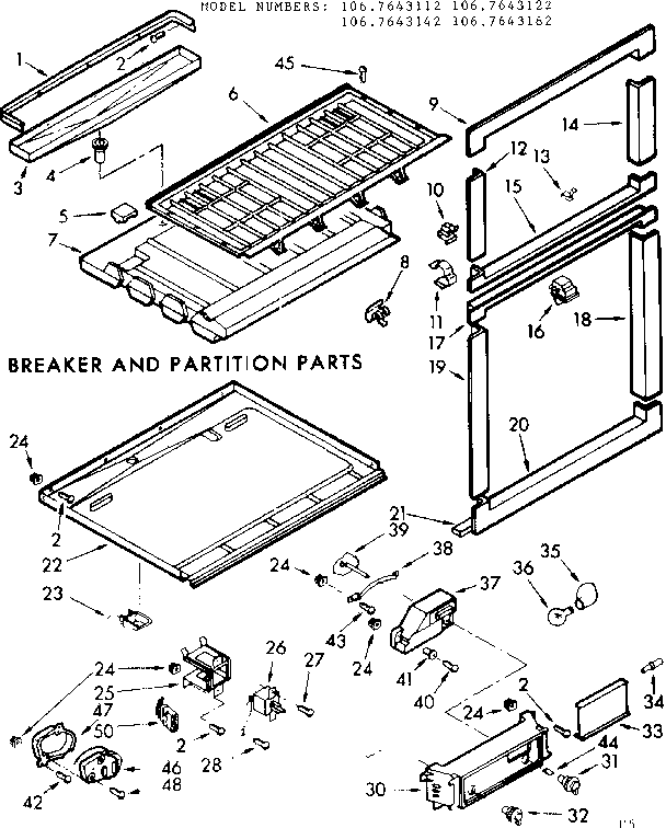 Breaker and partition parts