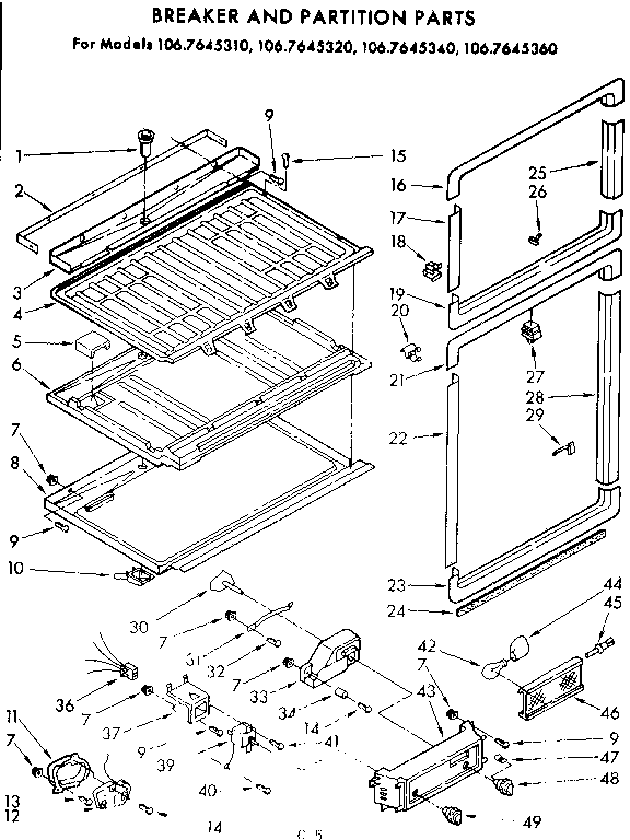 Breaker and partition part