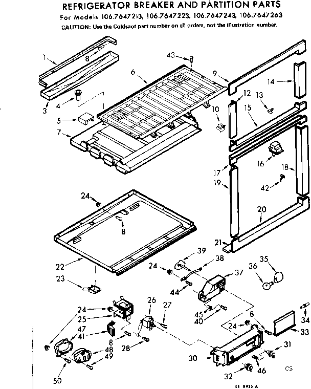 Breakder and partition parts