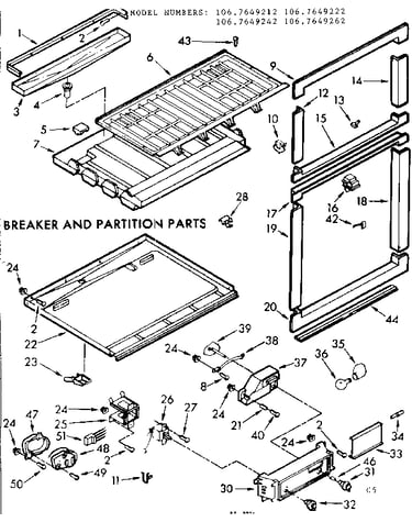 Breaker and partition parts