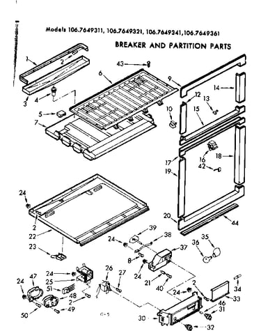 Breaker and partition parts