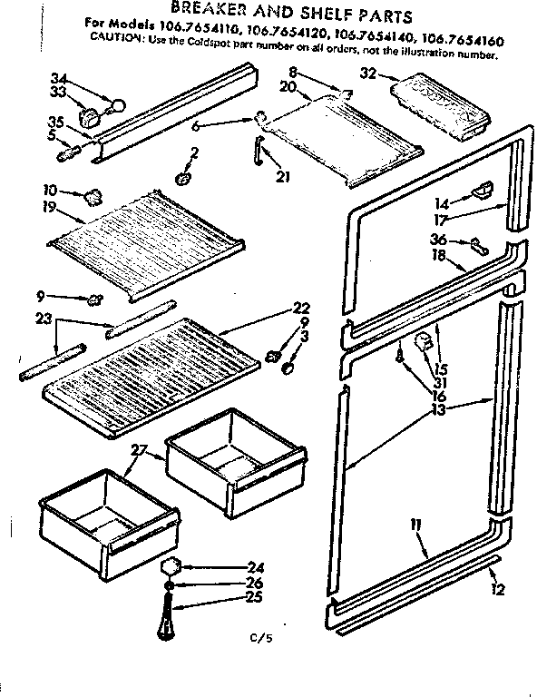 Breaker and shelf parts