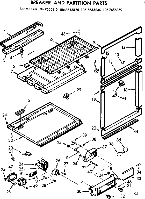 Breaker and partition parts