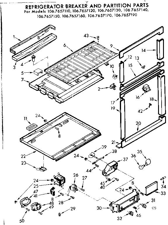 Breaker and partition parts