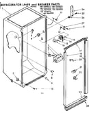 Refrigerator liner and breaker parts