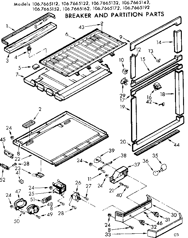 Breaker and partition parts