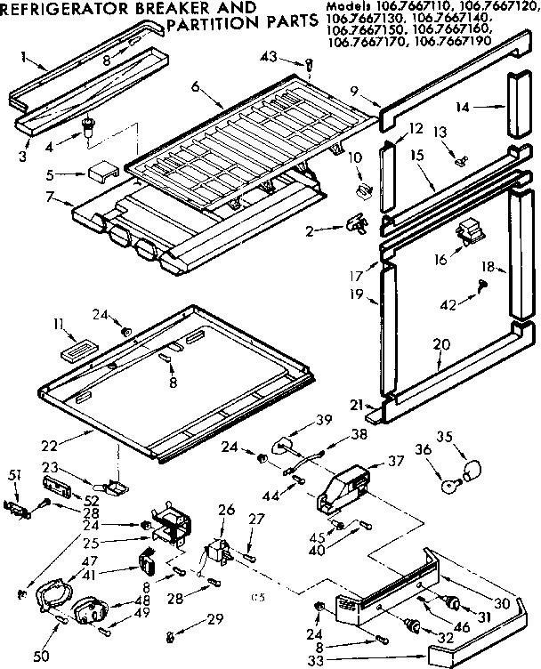 Breaker and partition parts