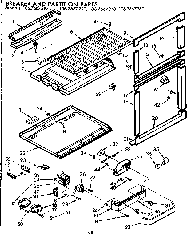Breaker and partition parts