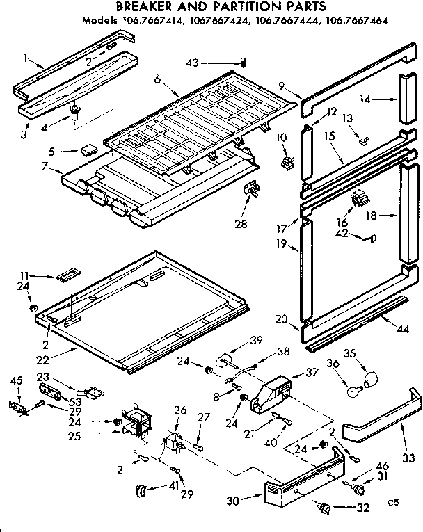 Breaker and partition parts