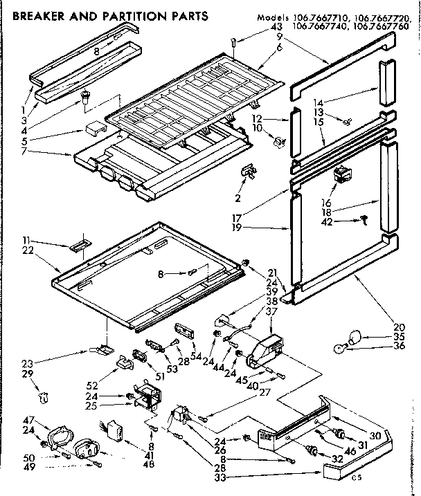 Breaker and partition parts