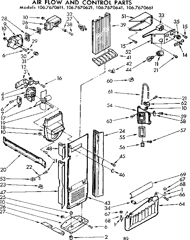 Air flow and control parts