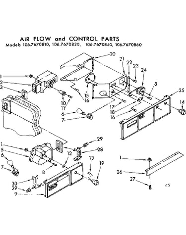 Air flow and control parts