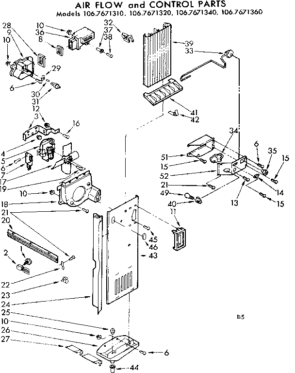 Air  flow and control parts