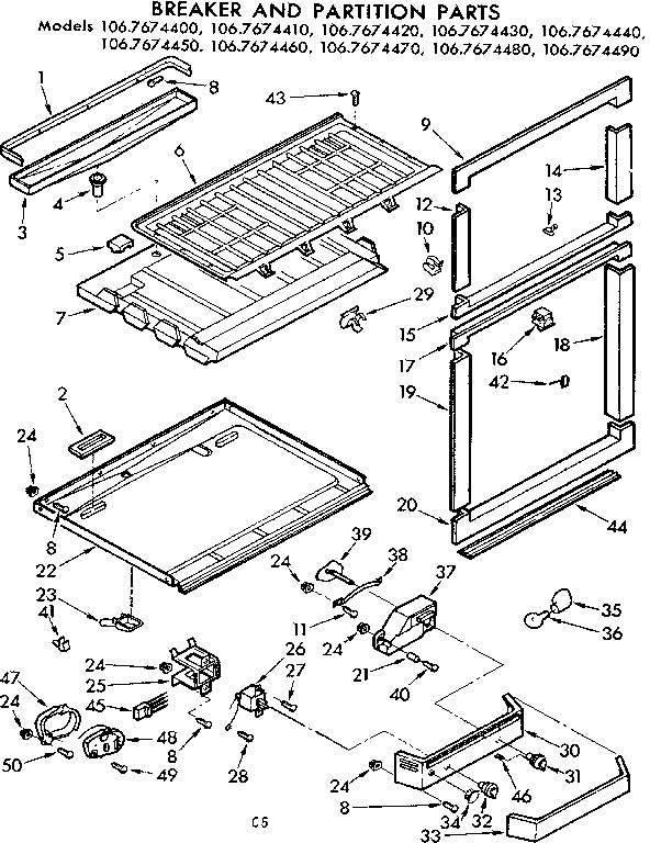 Breaker and partition parts