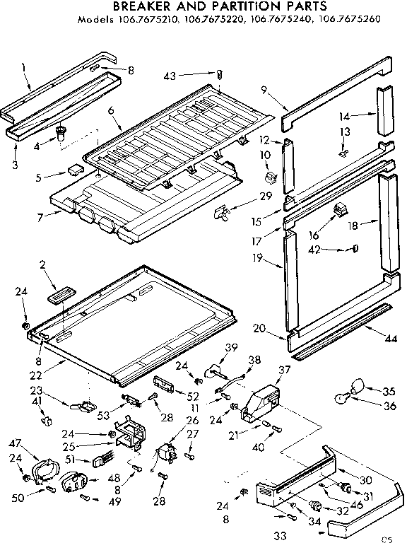 Breaker and partition parts