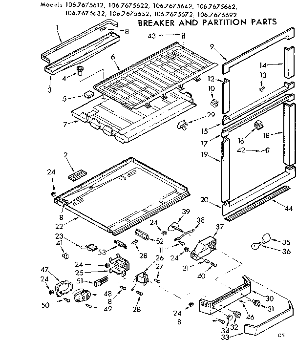Breaker and partition parts