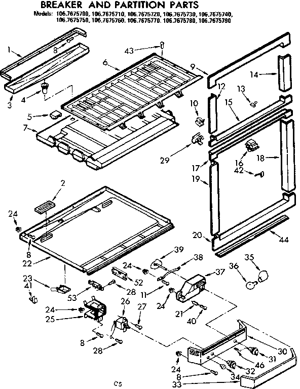 Breaker and partition parts