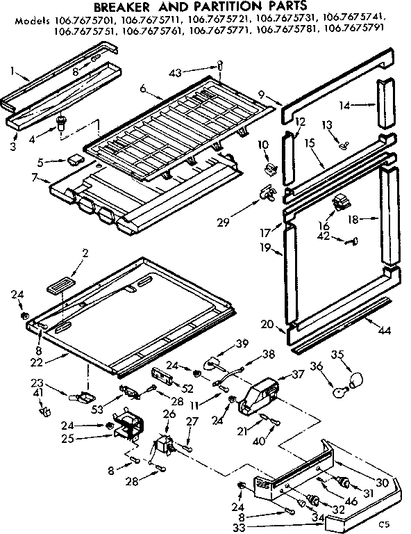 Breaker and partition parts