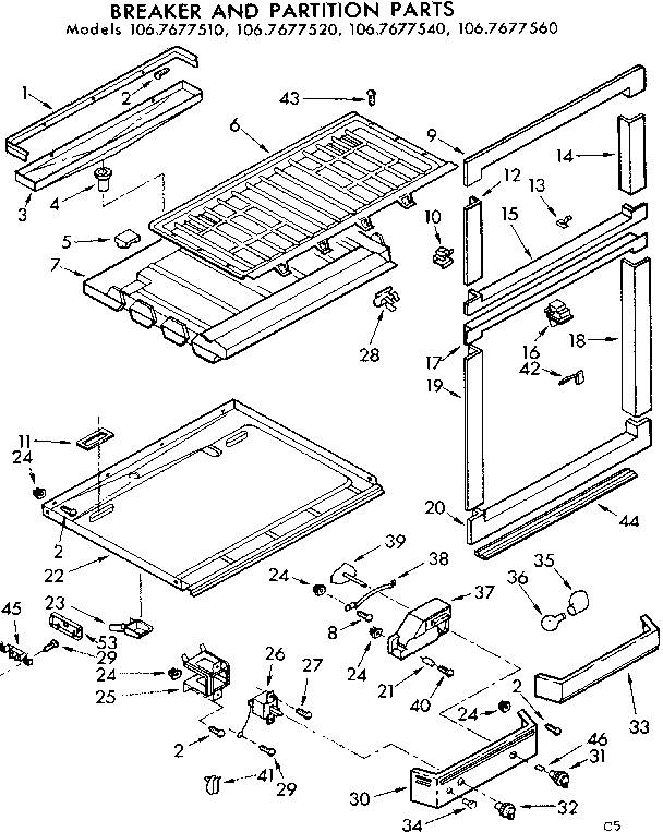 Breaker and partition parts