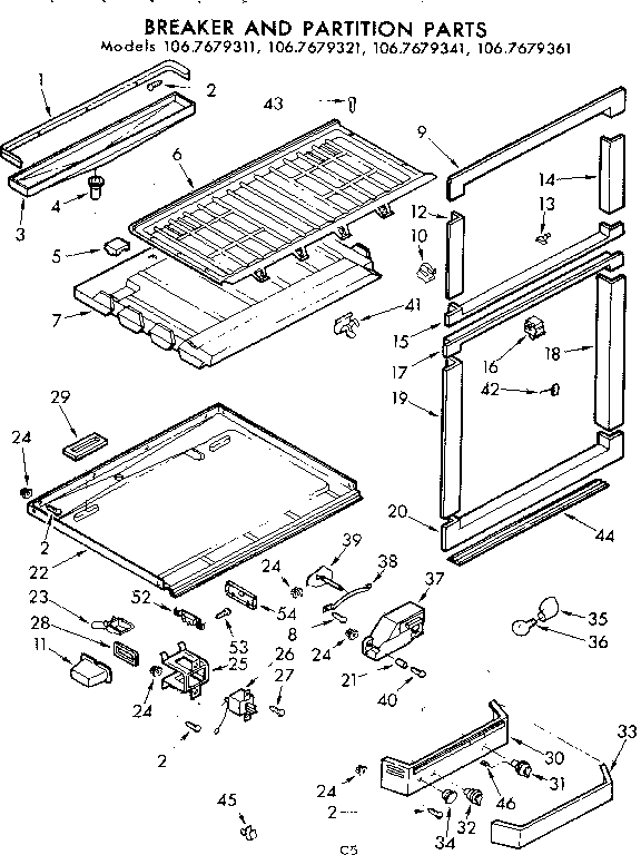 Breaker and partition parts