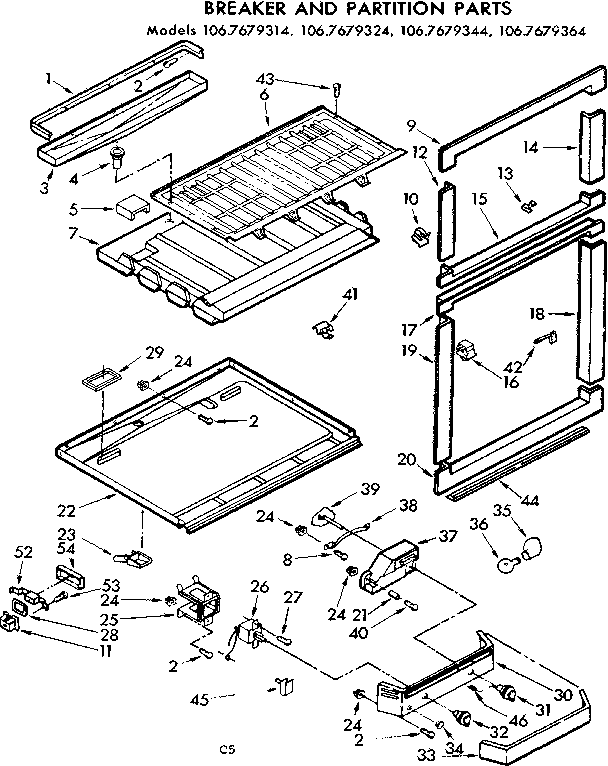 Breaker and partition parts