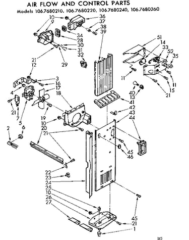 Air flow and control parts