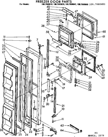 Freezer door parts