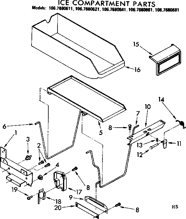 Ice compartment parts