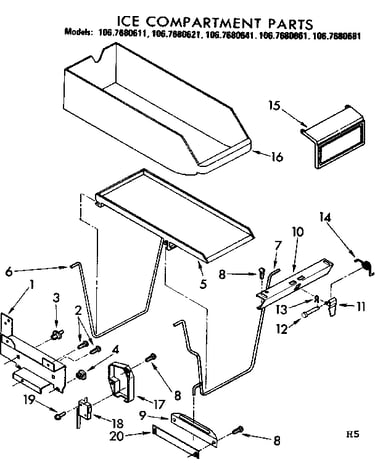 Ice compartment parts