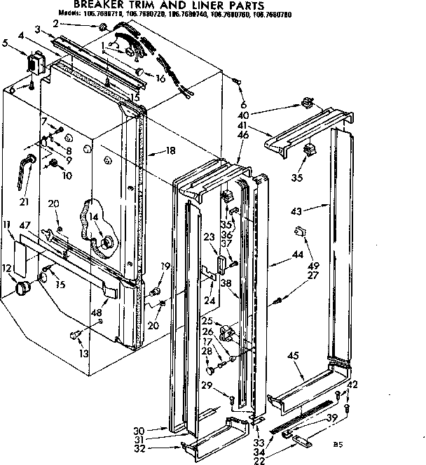 Breaker trim and liner parts