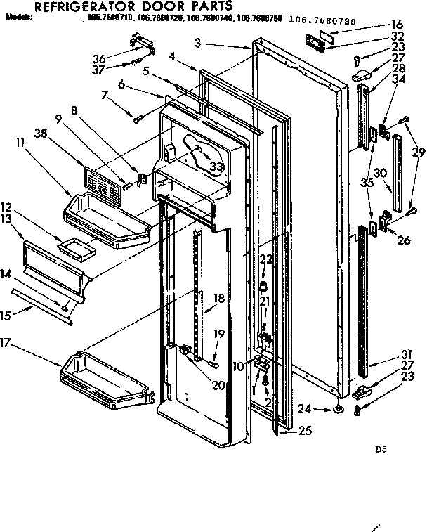 Refrigerator door parts