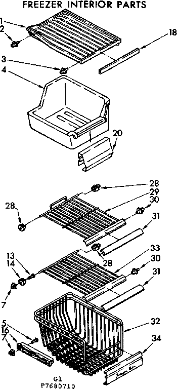 Freezer interior parts