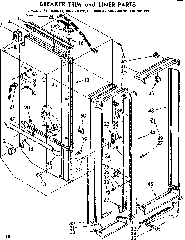 Breaker trim and liner parts