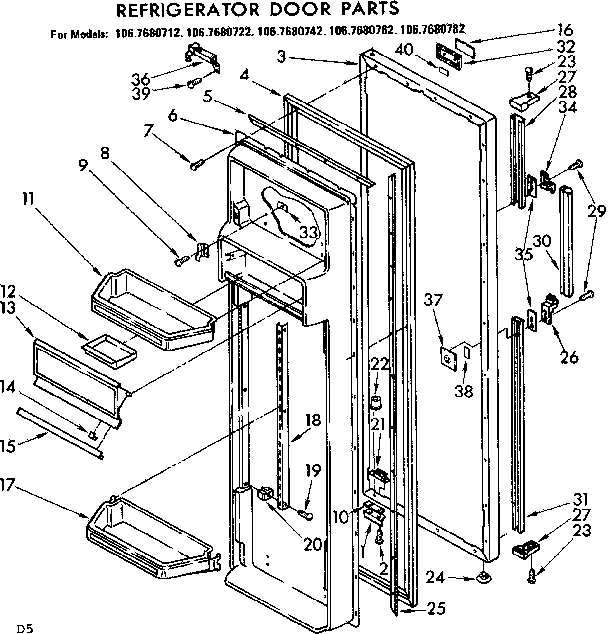 Refrigerator door parts