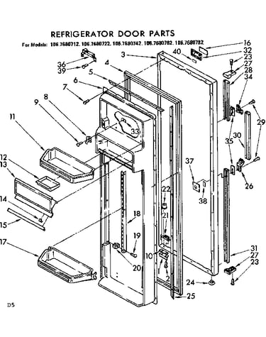 Refrigerator door parts