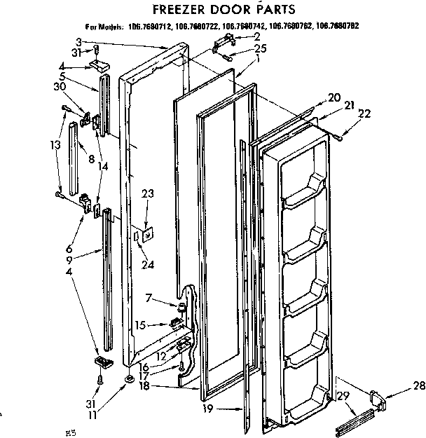 Freezer door parts