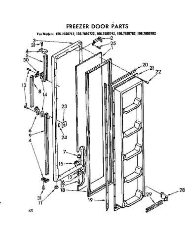 Freezer door parts