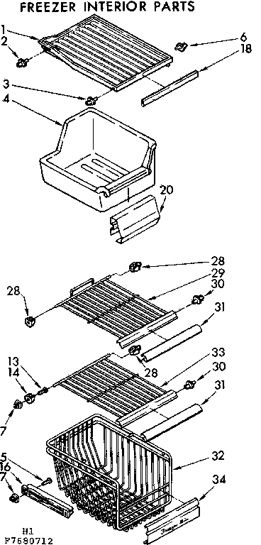 Freezer interior parts