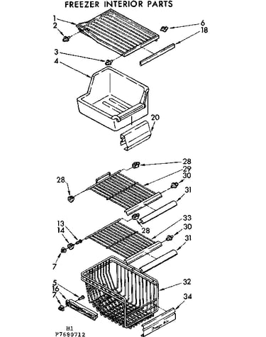 Freezer interior parts