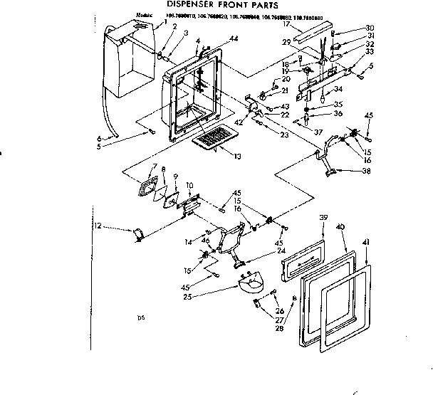 Dispenser front parts