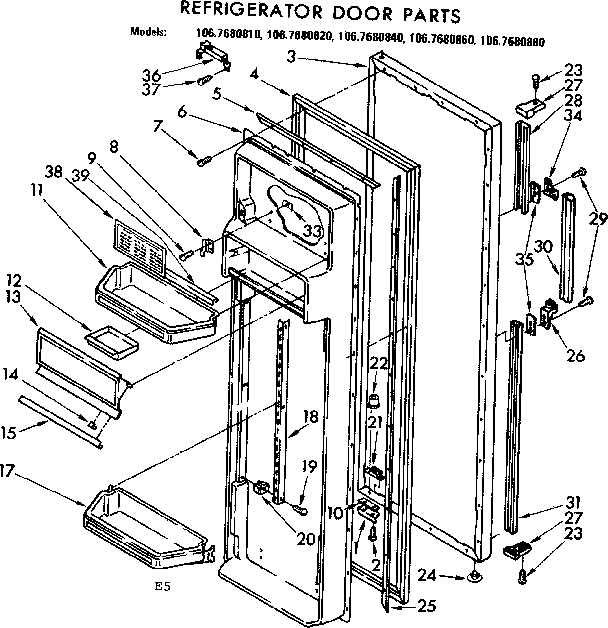 Refrigerator door parts