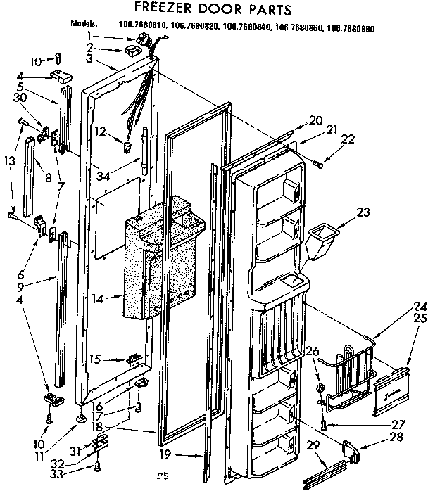 Freezer door parts