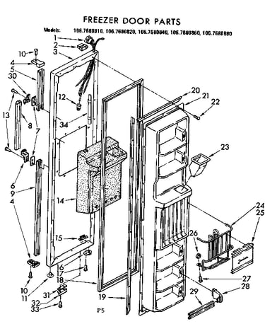 Freezer door parts
